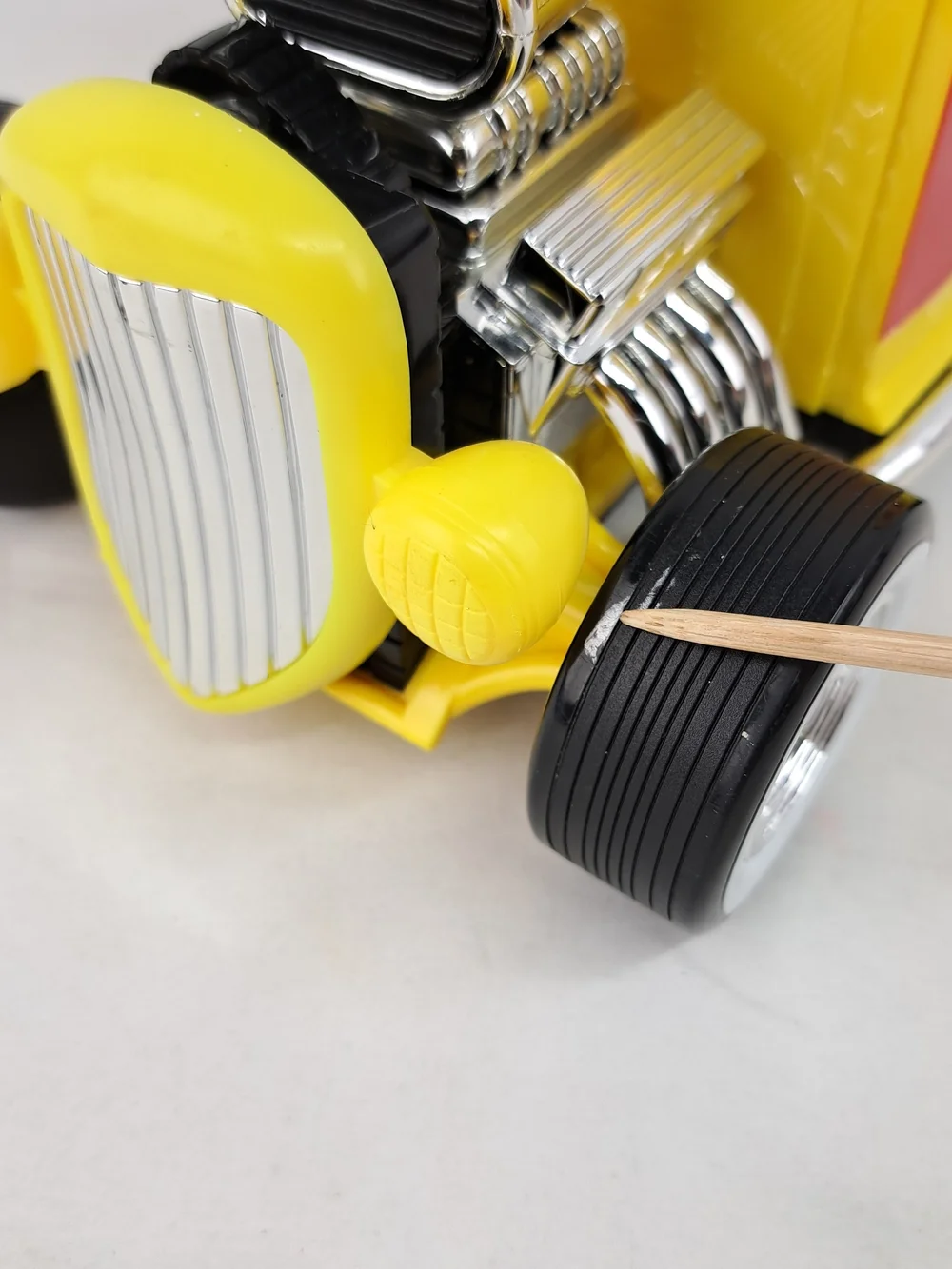 M&M's Yellow Retro Hot Rod Toy Car with Green & Red M&M Characters